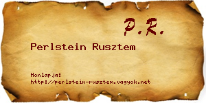 Perlstein Rusztem névjegykártya